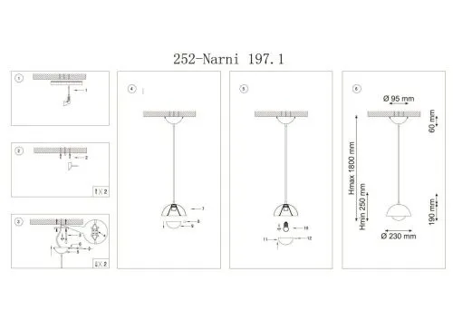 Подвесной светильник Lucia Tucci Narni 197.1 Verde  фото 3